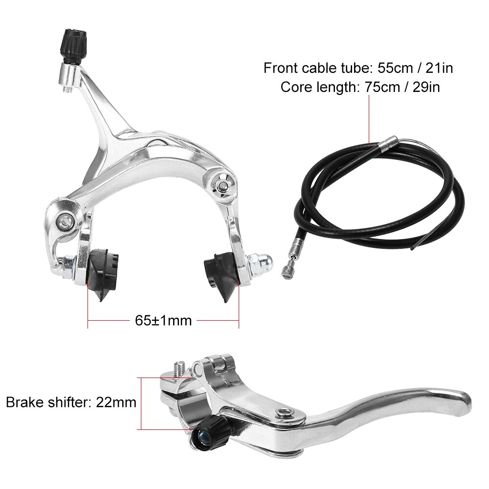 Bike Brake Kit Voor/Achter Fixie Racefiets Cruiser Rem Set Fiets Remklauw Kit Side Pull Rem Set