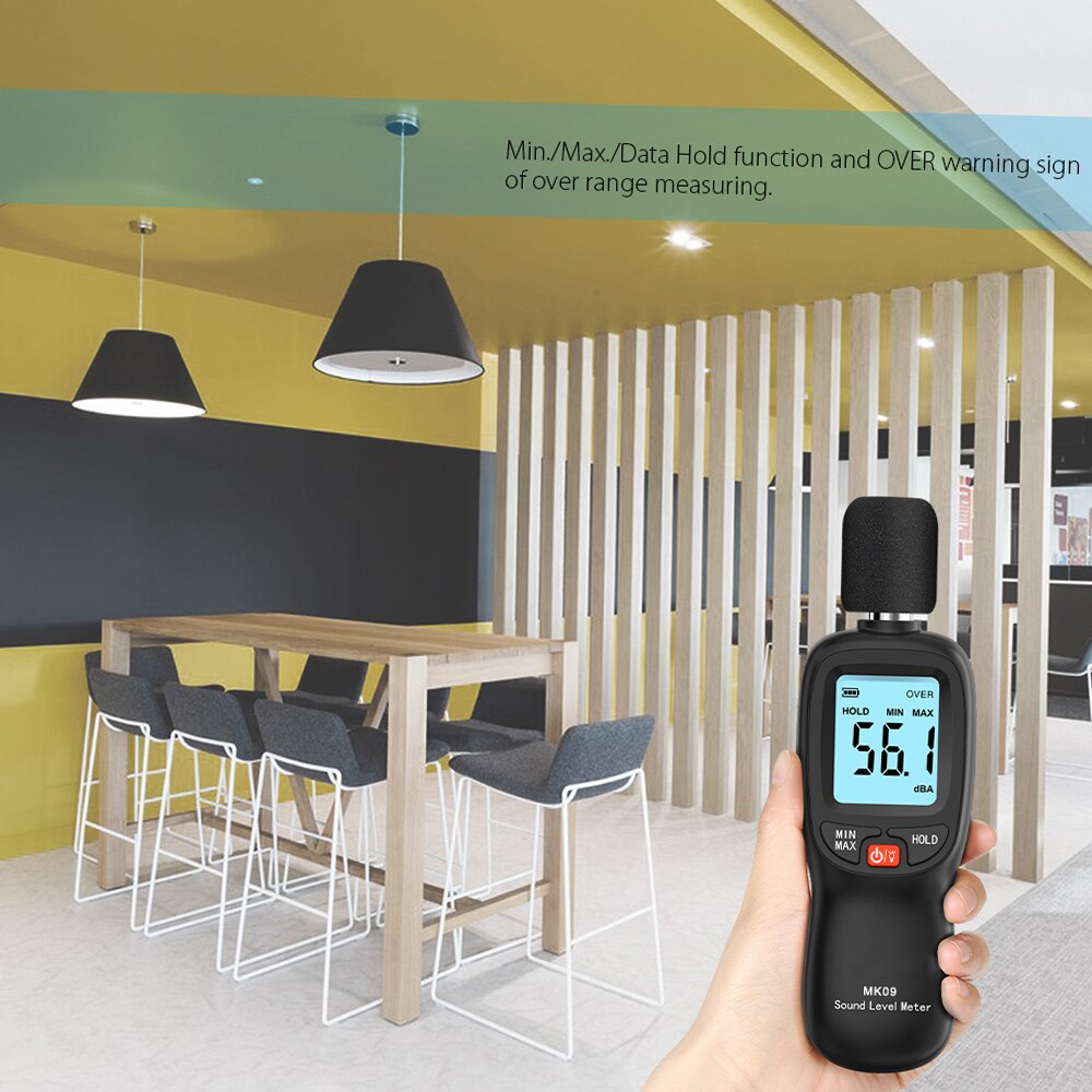 Meterk – testeur de contrôle de niveau sonore numérique LCD, 30-130db (A), Instrument de mesure du bruit et du Volume, décibel décibel