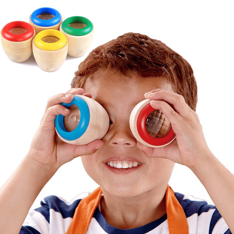 Kinderen Kind Baby Houten Magische Caleidoscoop Educatief Magic Spiegel Polygonal: Default Title