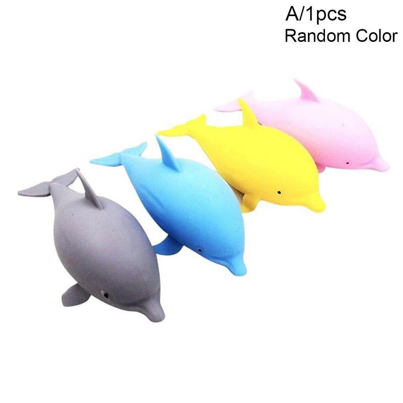 1pz Kawaii Delfino Sabbia Palla Molle di TPR Giocattolo di Decompressione lento Aumento jumbo Squishi Antistress Giocattoli per Bambini colore Casuale: QTW5107A