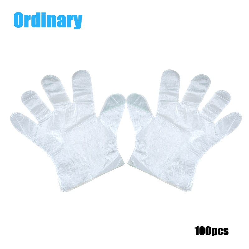 100 stuks wegwerphandschoenen voor voedselbereiding, plastic, voedselveilige, transparante handschoenen voor het koken, hanteren van voedsel en barbecueën, yu-h: Normaal