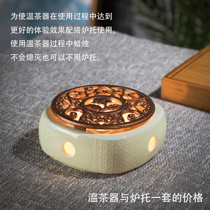 Ceramic Candle Heater Flower Tea Warmer Heating Base Boiled Wine Flower Tea Coffee Heated Insulation Base Japanese Style: Default Title