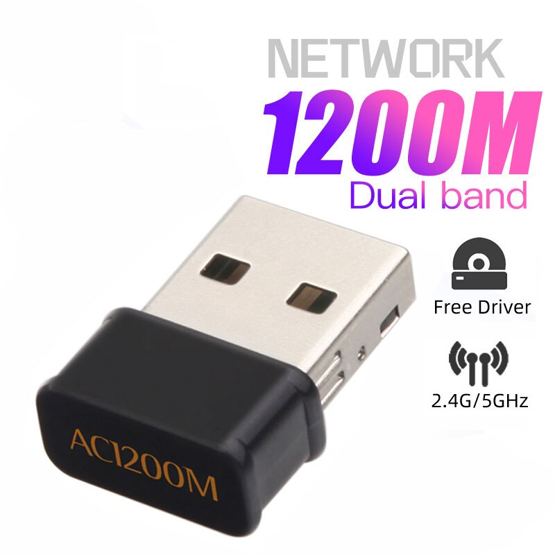 Mini Wifi USB 3.0 Adapter 2.4G 5G 1200Mbps Wifi USB Ethernet Network Card Dual Band Wireless Wifi Dongle Receiver