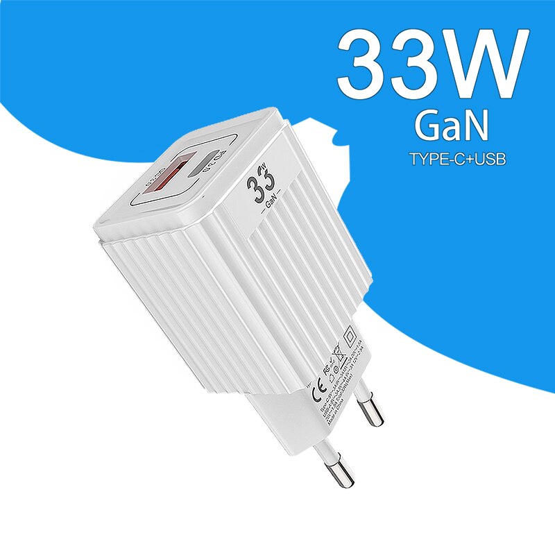 Utbvo 2- 33w port wall charger, usb-c  pd3.0/ pps /qc 3,0 30w/25w/20w/18w,qc3.0/ /afc for iphone 13/12/11, samsung, huawei, xiaomi
