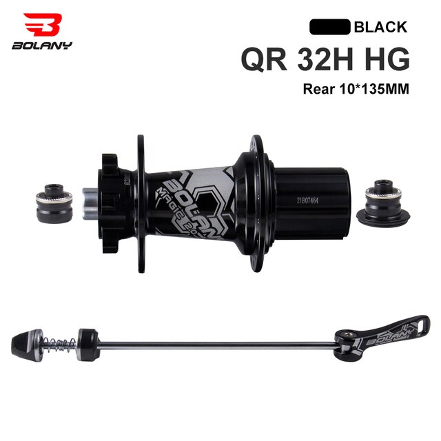 Bolany-bujes de bicicleta NBK, freno de disco, 32 orificios, 4 rodamientos sellados, aleación de aluminio, liberación rápida, eje de MTB 8 9 10 11 12 velocidades: Black Rear Hub 32