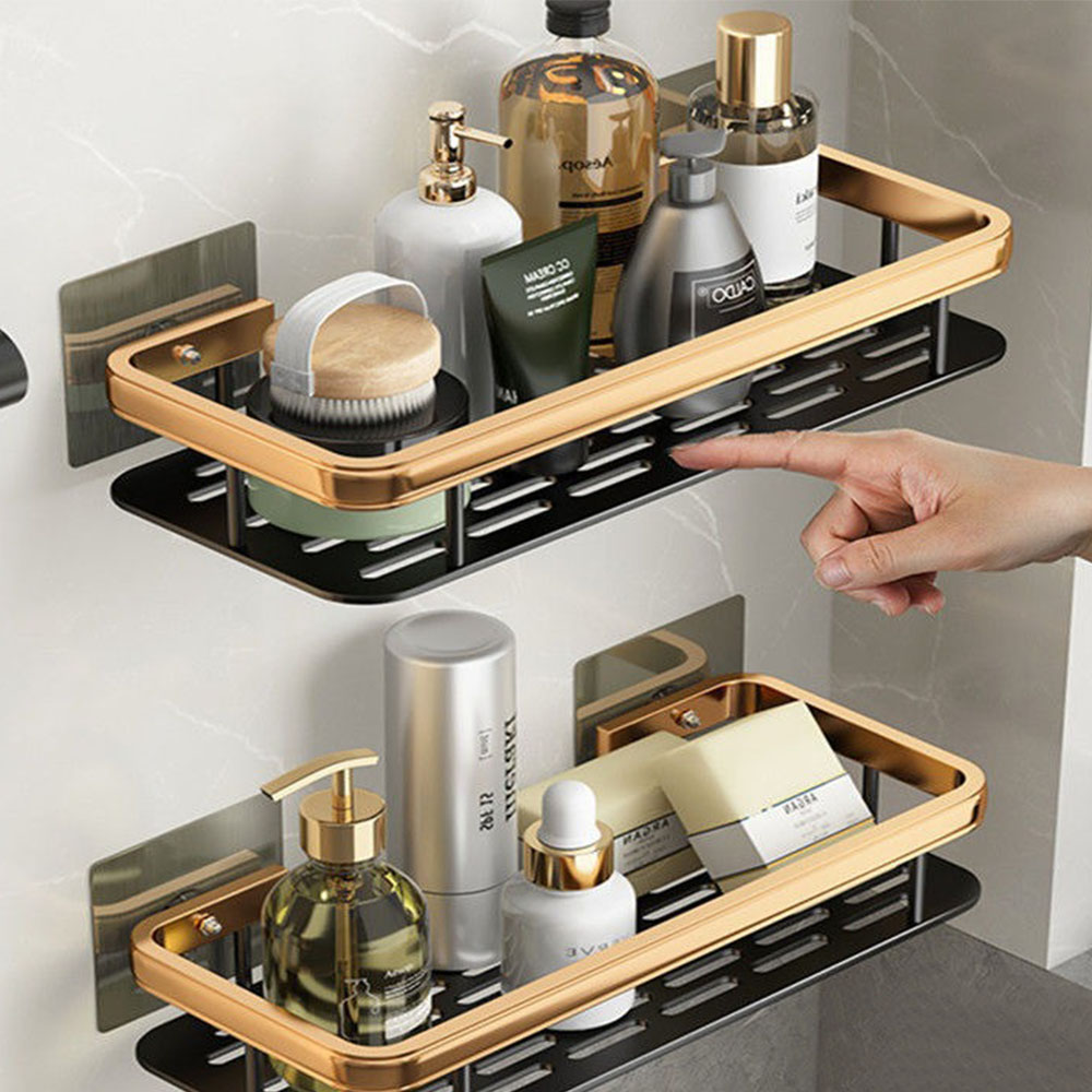 Bathroom Shelves Wall Mounted Non perforated Bathroom Shelf Shower Storage Shelf Kitchen Organizer Bathroom Corner Shelf