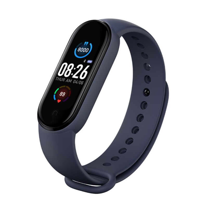 M5 Bluetooth 5.0 Smart Horloge Polsbandje Gezondheid Hartslagmeter Smartband Monitor Gezondheid Polsbandjes Voor Adriod Ios TSLM1: blue