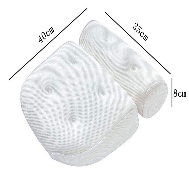 Andas spa kudde med 3d mesh spa nacke och ryggstöd med sugkoppar för badrumstillbehör för hemmet: Default Title