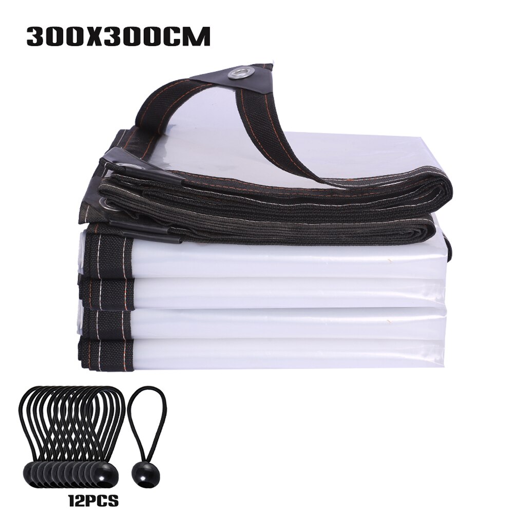 Waterproof PE Shade Cloth Cover Ground Plant Cover Transparent Sun Shade Gardening Accessories With Grommets Bungee Balls: 3X3M