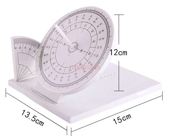 Reloj de sol con sombra de luz, modelo de sundial, amanecer antiguo como temporizador, instrumento de enseñanza, material didáctico