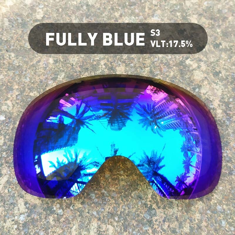 (Lens Only)Ski Goggles Lens For Anti-fog UV400 Big Spherical Ski Glasses Snow Goggles Eyewear Lenses Replacement: FL