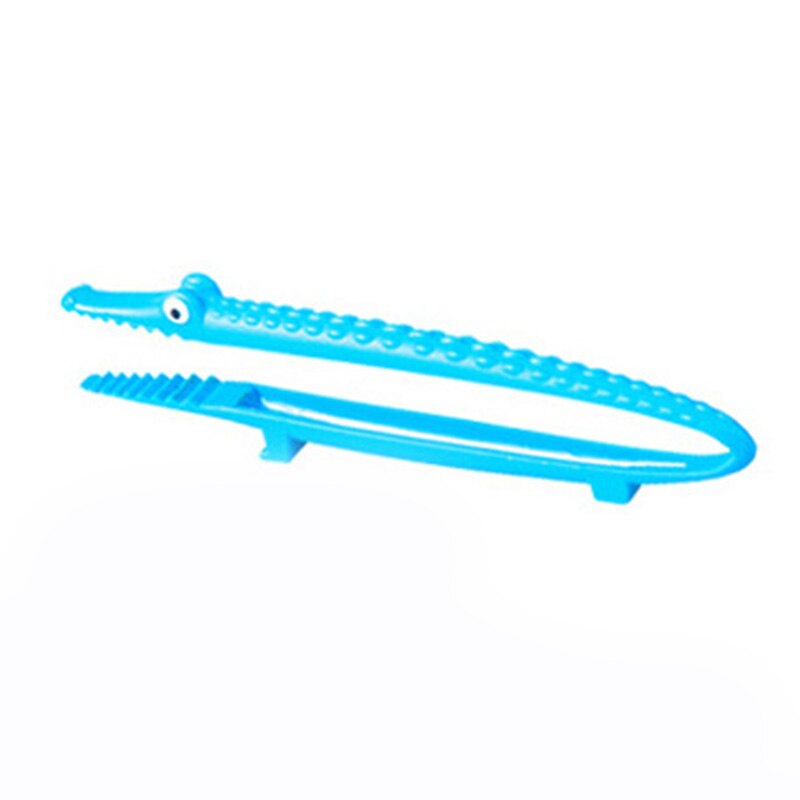 1pcs 1 PC Plastic Crocodile Shape Food Tongs Non-Stick Barbecue Clip Kitchen Tools Utensils Accessories: blue