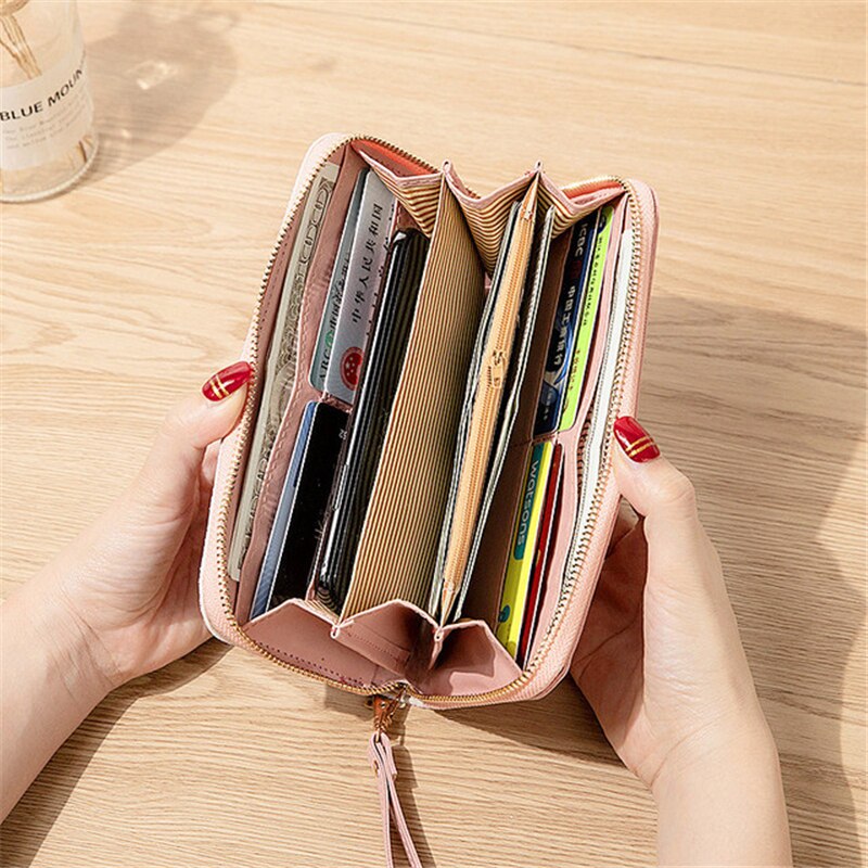 Women Wallet Long Female Card Holder PU Wallet Coin Purses Girls Leather Wallet Envelope