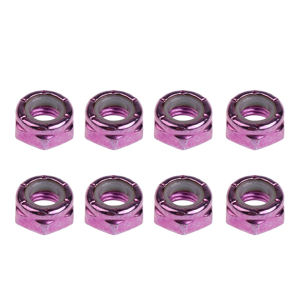 8pcs Heavy Duty Axle Nuts Kingpin Nuts Replacement for Skateboard Longboard Mounting Trucks Nuts Color Optional: Purple 