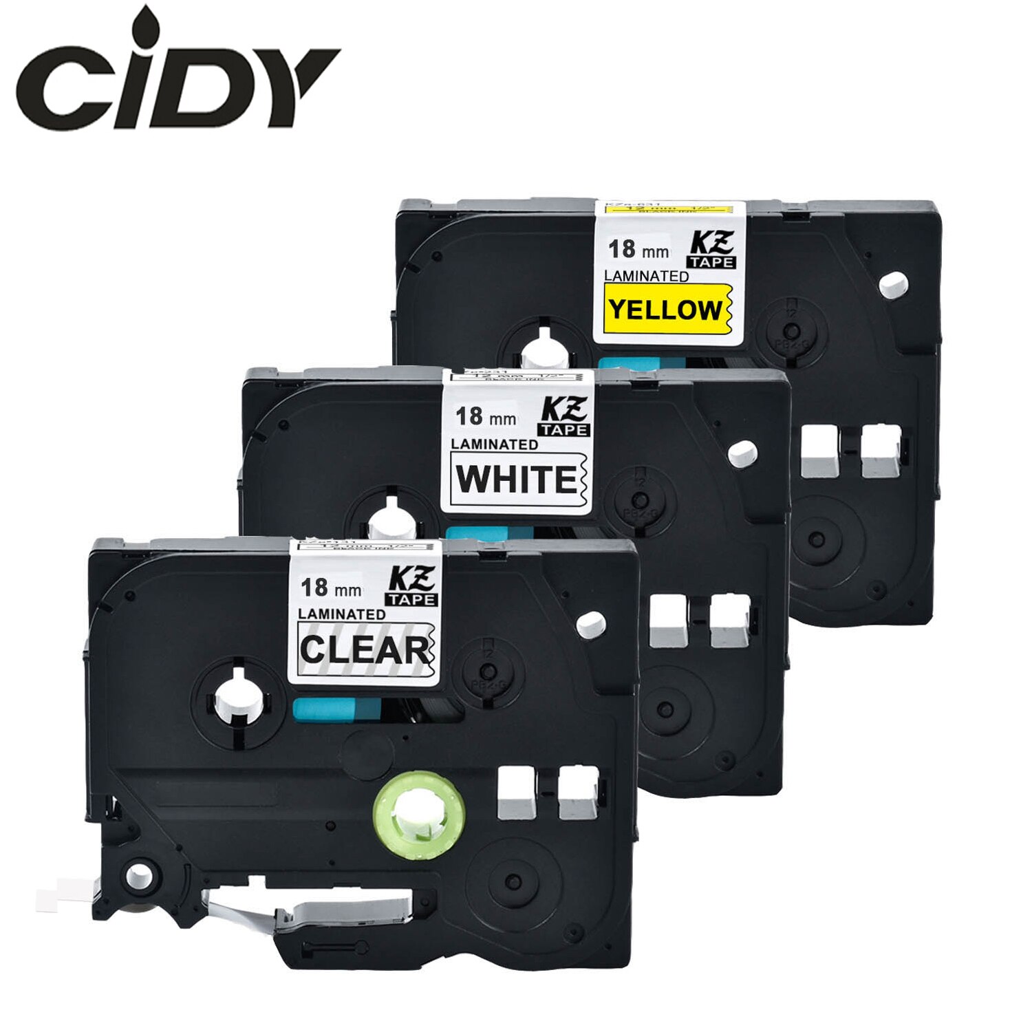 CIDY TZe Label Tape - 18mm TZe-241 Compatible for Brother P-touch PT-E500W PT-E100B