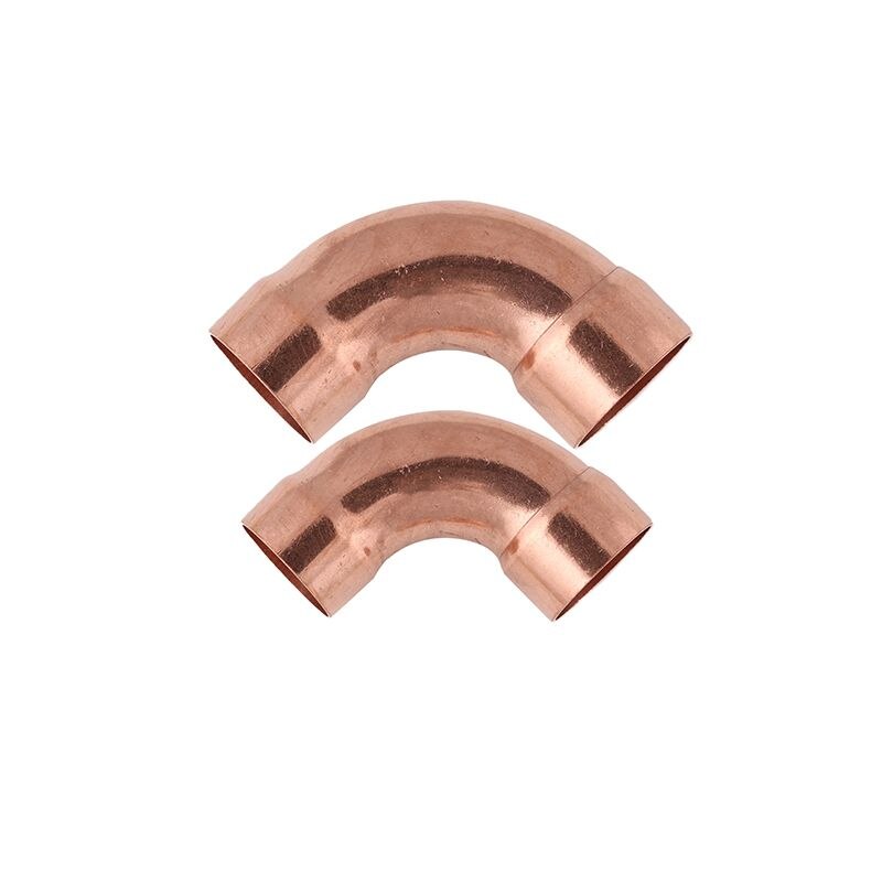 9.52mm - 50.8mm Copper Welding Pipe Fitting Big R Equal Elbow Double Socket Connector for Air Conditioning Refrigeration