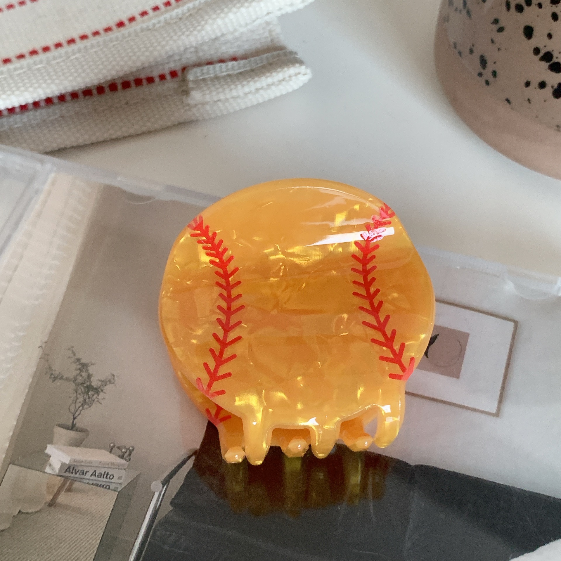 Deportes atléticos fútbol americano baloncesto béisbol pinzas en forma de garra mujeres niñas pelotas de fútbol accesorios para el cabello 2023: Rosa