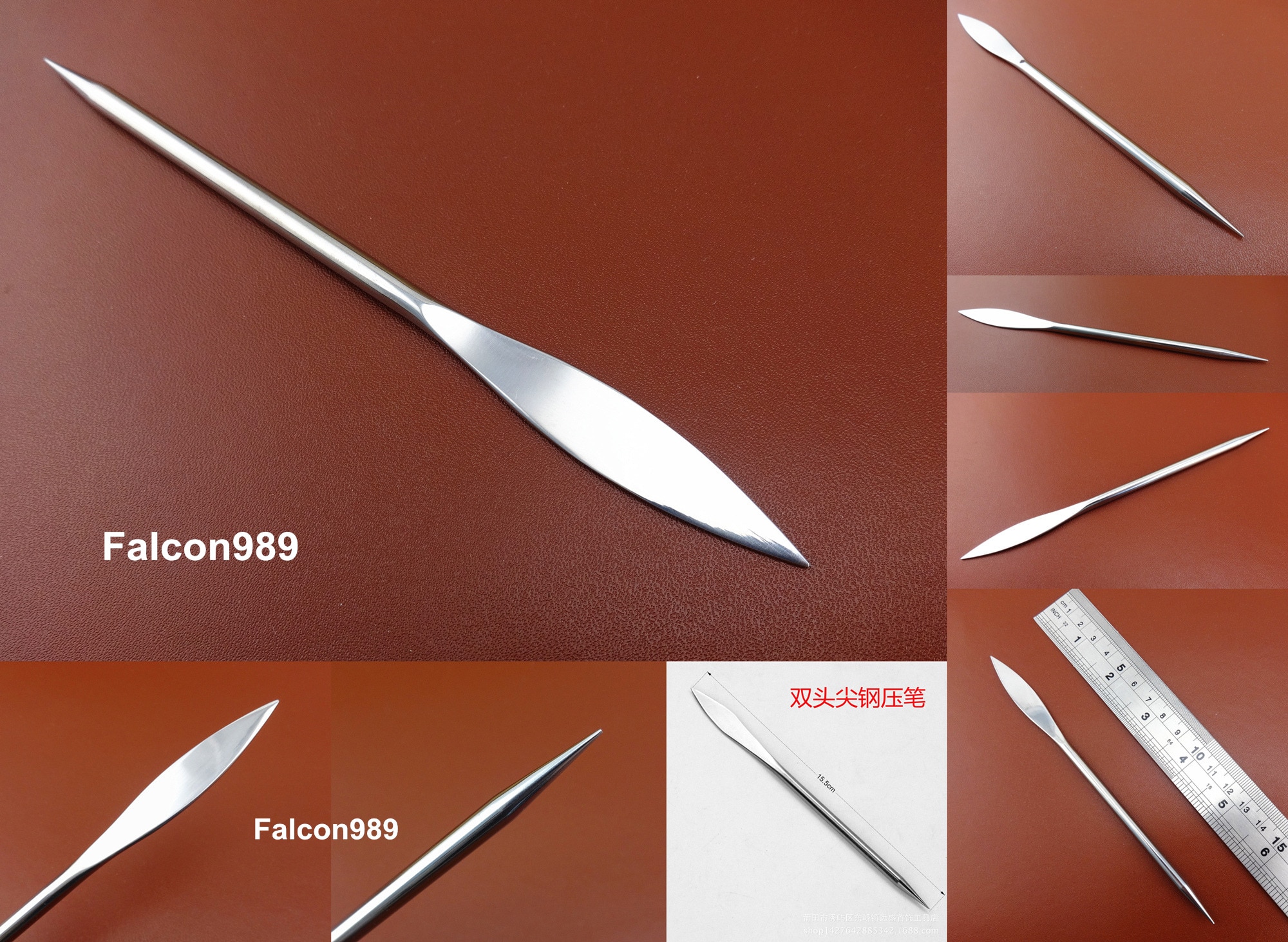 4kind Gold Silver Leather Craft Tungsten Tipped Burnisher Polisher Printmaking Tool Etching Carving Stamping Stylus Spoon Emboss