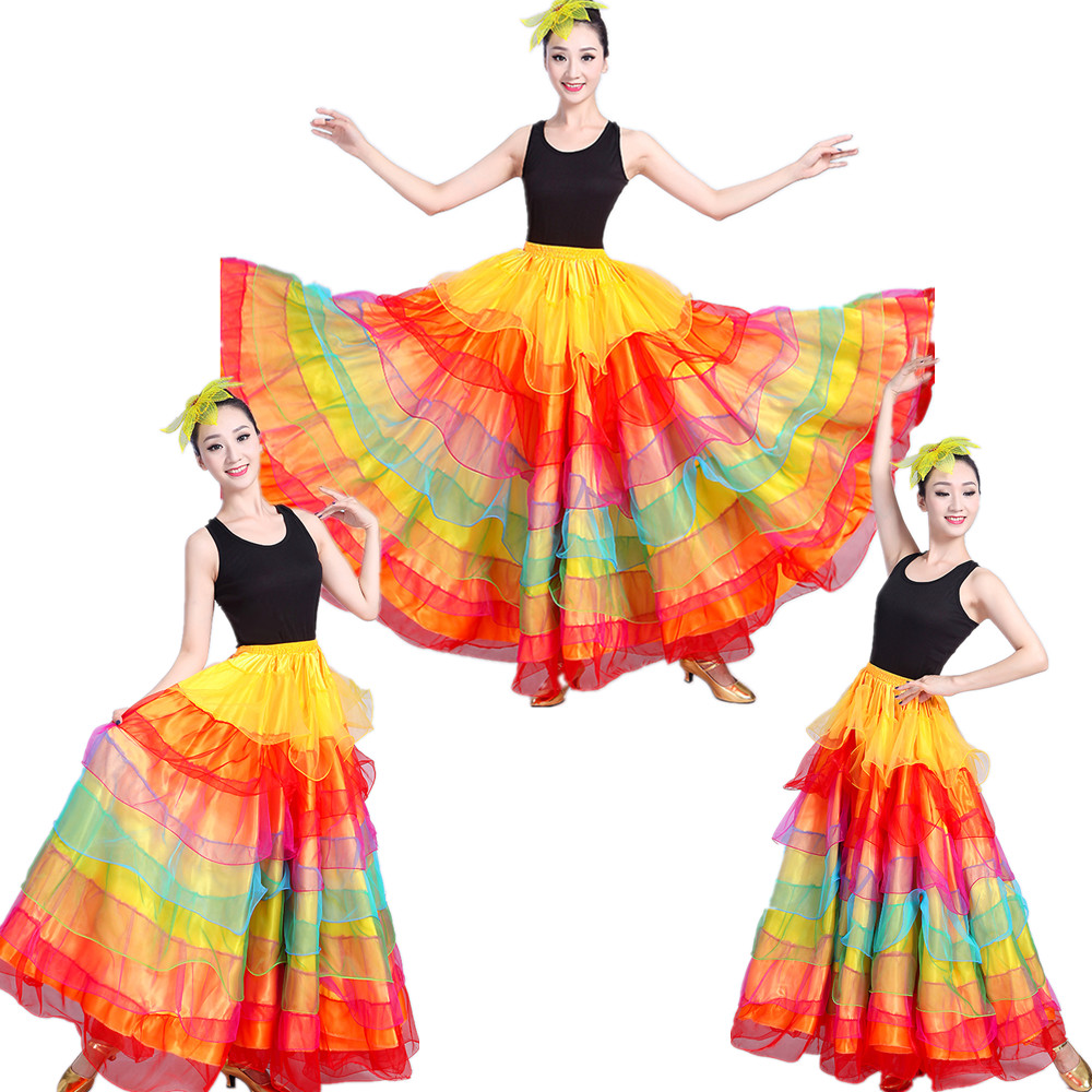flamenco dans kjole voksen spanien tyrefægtning flamenco kostume pige doble dans kjole dans kjoler sl1462 Grandado
