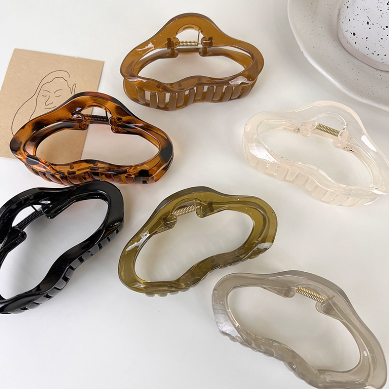 Nouvelles nuages évider pinces à cheveux femmes filles gelée acrylique pinces à cheveux en plastique irrégulier Barrettes à cheveux accessoires de cheveux