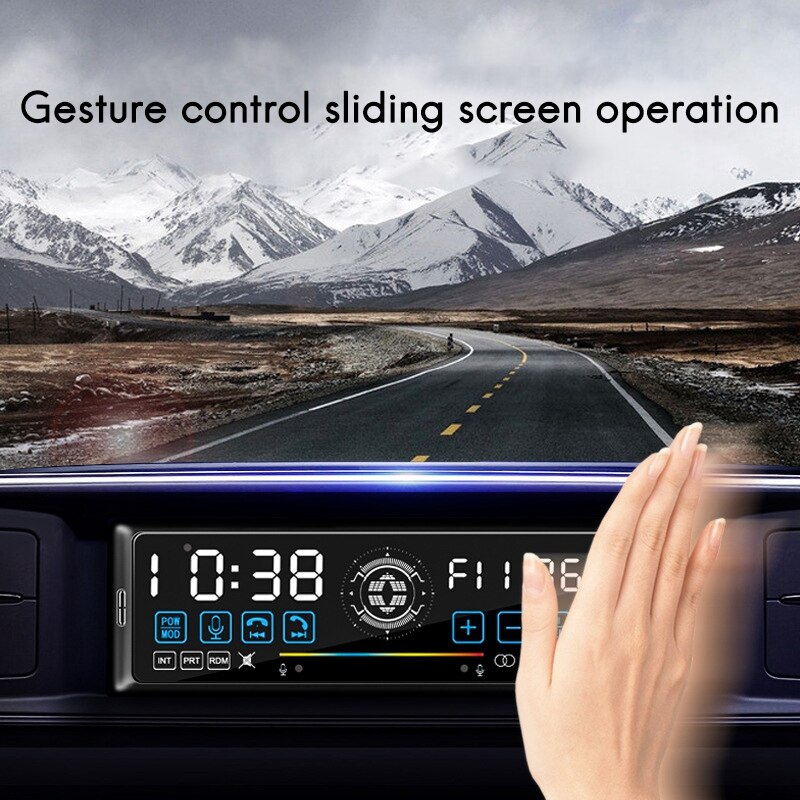 1Din Autoradio 6.5Inch Met Gebaar Contact Controle MP3 Speler DC12V 2USB 25Wx4 Bluetooth Aux Iso Voor Auto