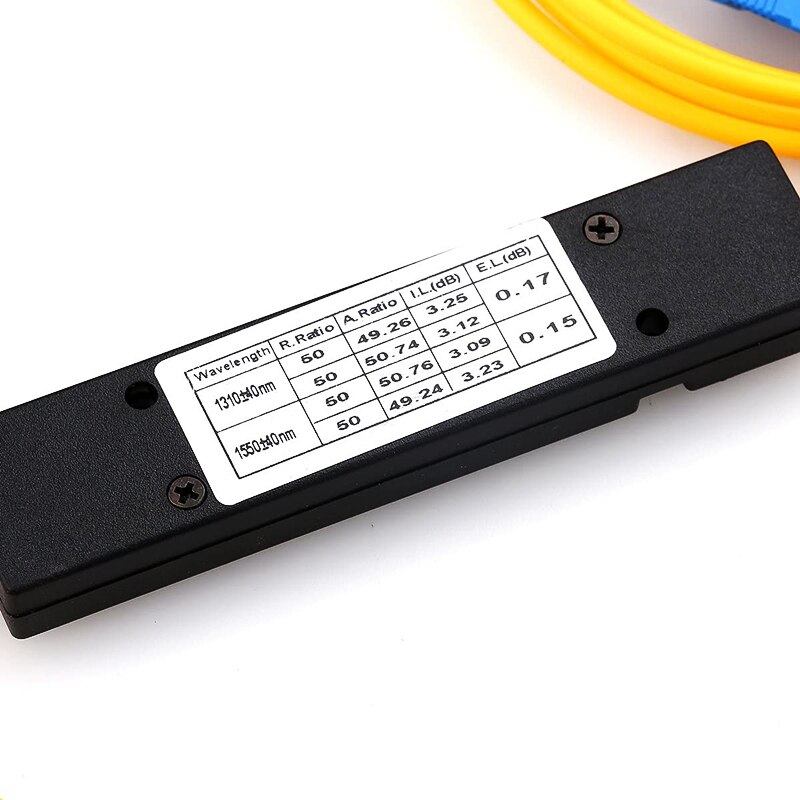 HTOC FTTH Fiber Optic PLC Splitter 1x2 SC Connector Singlemode Fiber Optical UPC Pigtailed Optical Branching Device