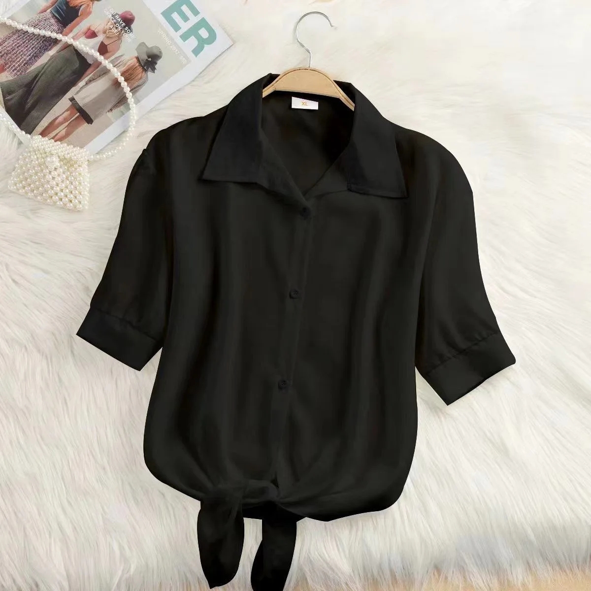2025 Dames Tops Mode Vrouwen Zomer Chiffon Blouse Korte Mouw Casual Shirt Wit Ropa Mujer Blusas Feminino