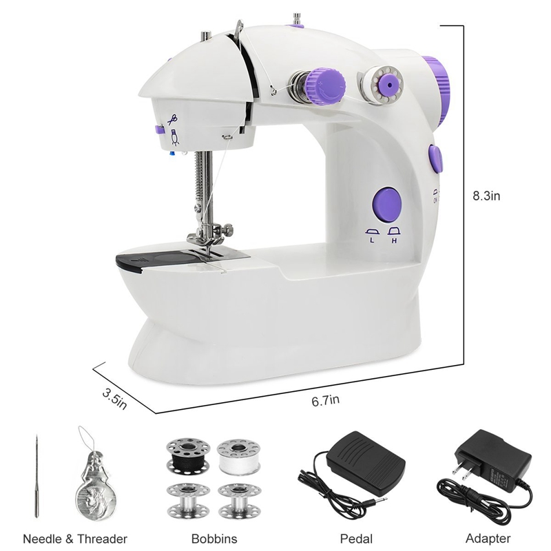 Mini Nähen Maschine, AU Stecker tragbar elektrisch Nähen Maschine mit Lampe und Faden Cutter, hoch & niedrig Geschwindigkeiten, Batterie oder Adapter