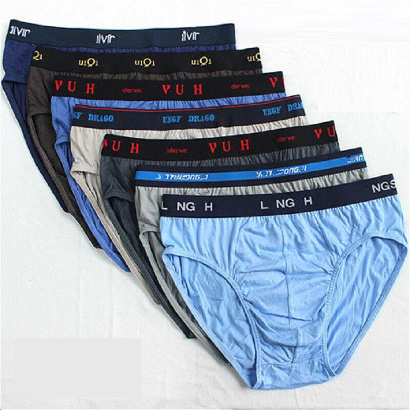 6pcs/Lot Letter waist Cotton Men Birefs Mid Waist Triangle Comfortable Underwear Men Breathable Shorts Men Briefs