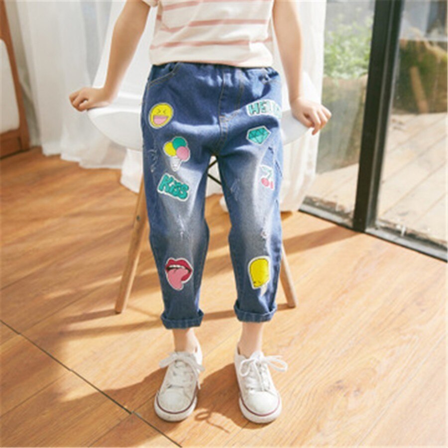Meisjes Jongens Herfst Stijl Cartoon Print Broek Elastische Kinderbroek