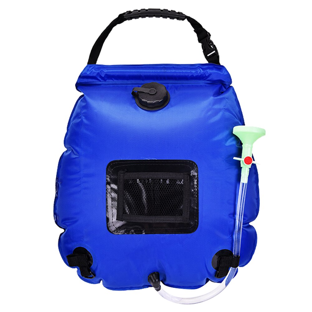 20l solkraft vandopbevaringspose udendørs camping vandreture bærbar opvarmning brusebad badetasker: Blå