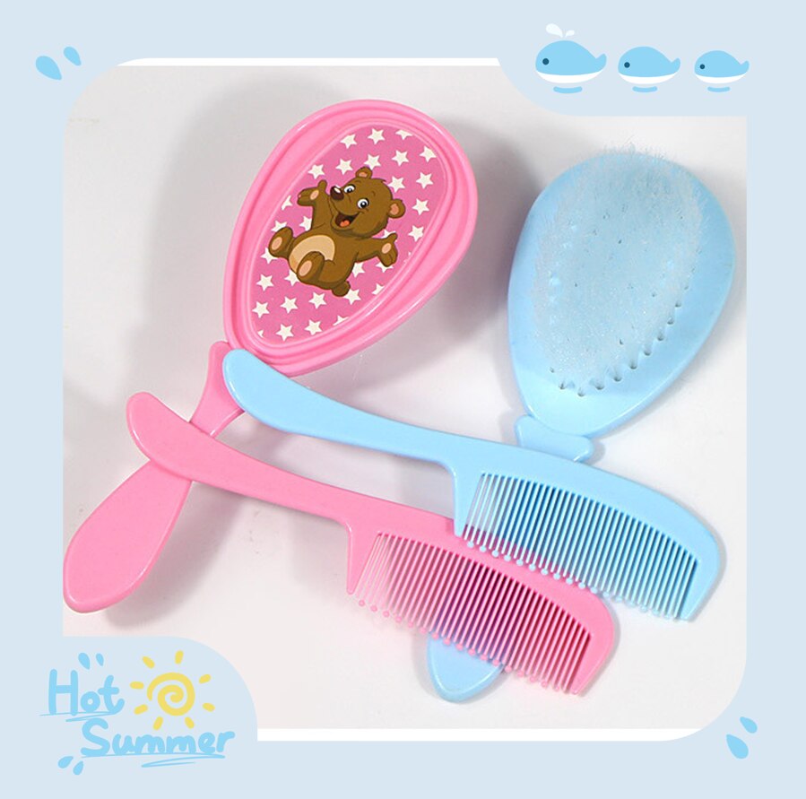 2Stck Baby Kamm bat Kamm Baby Pflege Haar Pinsel Kamm Pflege des Neugeborenen Liefert Haar Pinsel Runde Haar Kamm Kopf Massagegerät Kamm Pinsel