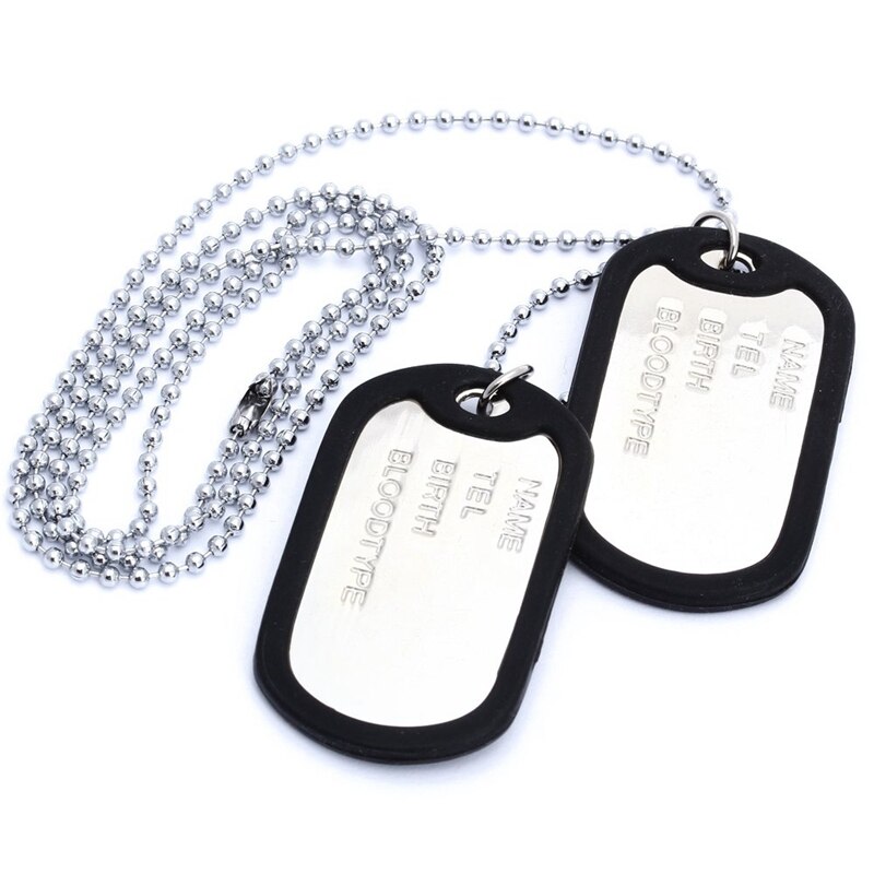 Ketting Ketting Hanger 2 Plaat Identiteit Hond Tag Lichtmetalen Mode Mannen: Default Title