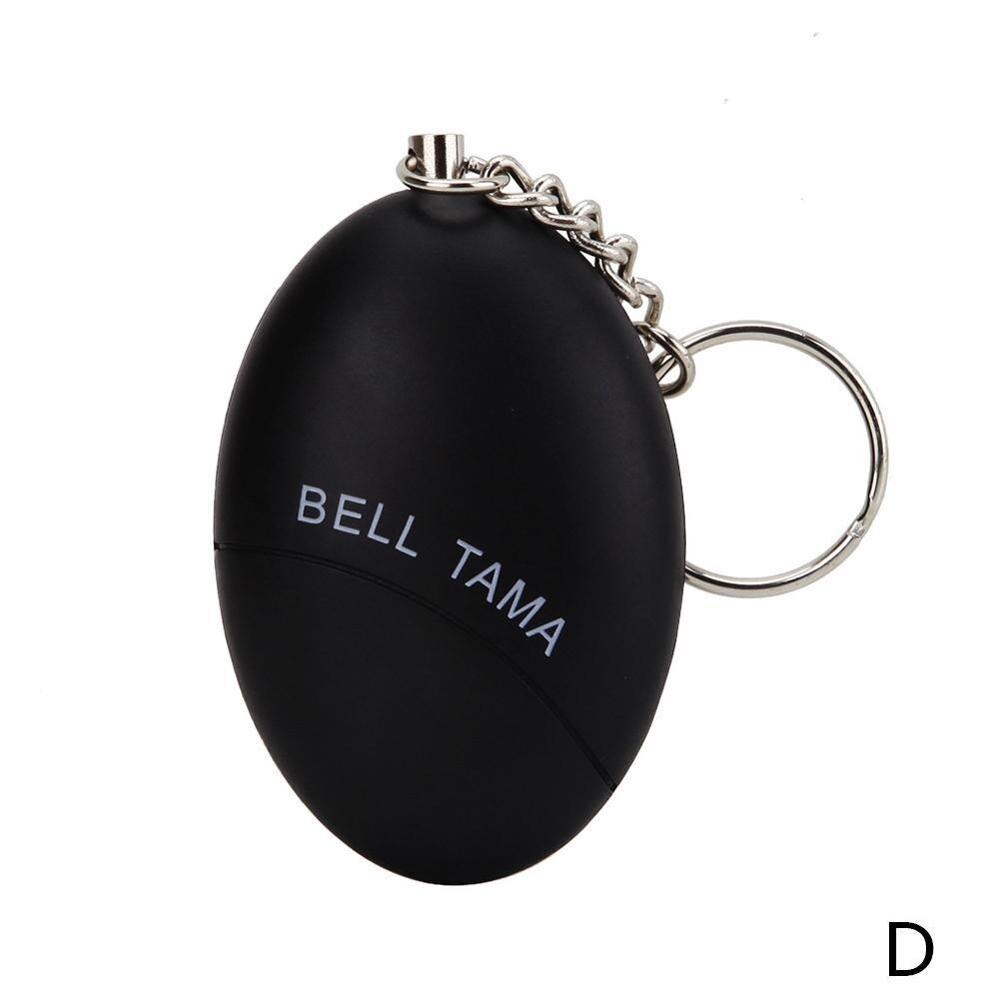 Auto-défense alarme 100dB oeuf forme fille femmes sécurité cri sécurité porte-clés protéger fort alarme d'urgence alerte personnelle I3P6: Black