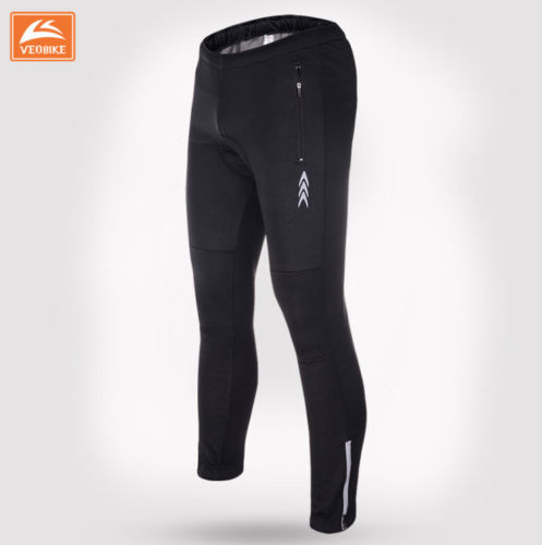 Outdoor Winter Sports Bike Bicycle Cycling Mens Windproof Thermal Fleece Padded Bottom Pants Trousers