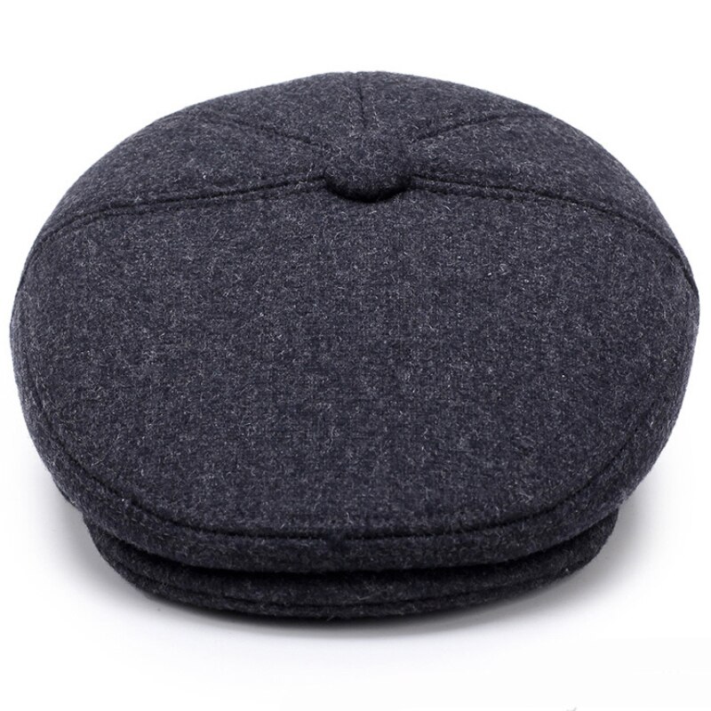 Béret casquettes pour hommes automne hiver chapeaux papa aîné homme béret plat casquette père grand-père hiver oreillette casquette chapeaux avec rabat d'oreille