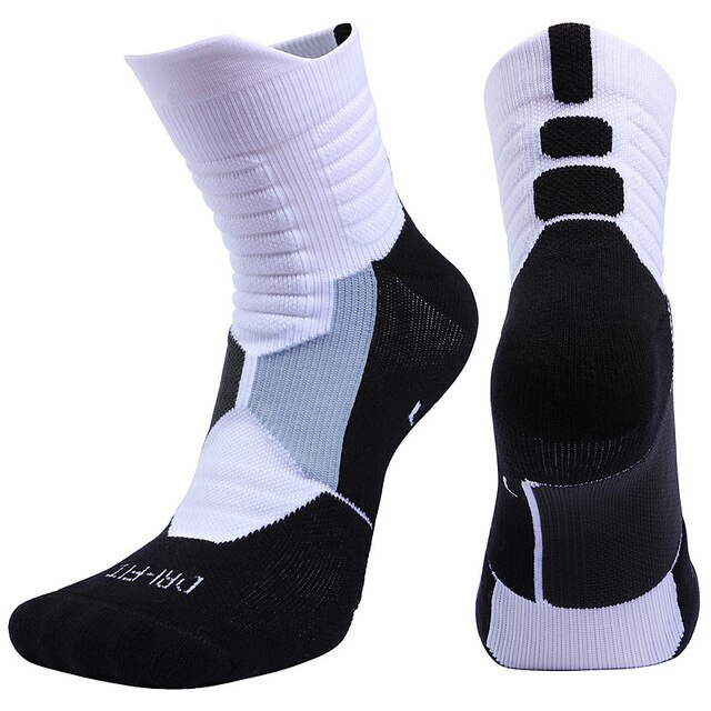 Asciugamano di qualità sudore assorbente pallacanestro professionale calcio calzini da Baseball ragazzo calzini sportivi per adolescenti calzini da trekking all&#39;aperto 31-46: white / size 31-34