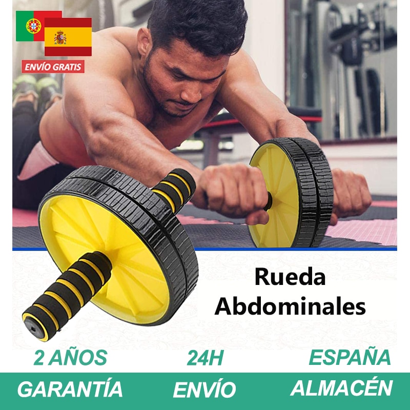 Rueda abdominal rodillo abdominales ejercitador Deporte Ejercicio En casa fitness gym equipment musculacion abs ab roller con Doble ruedas Multifuncinal Resistente Útil Unisex para adultos Color Aleatorio