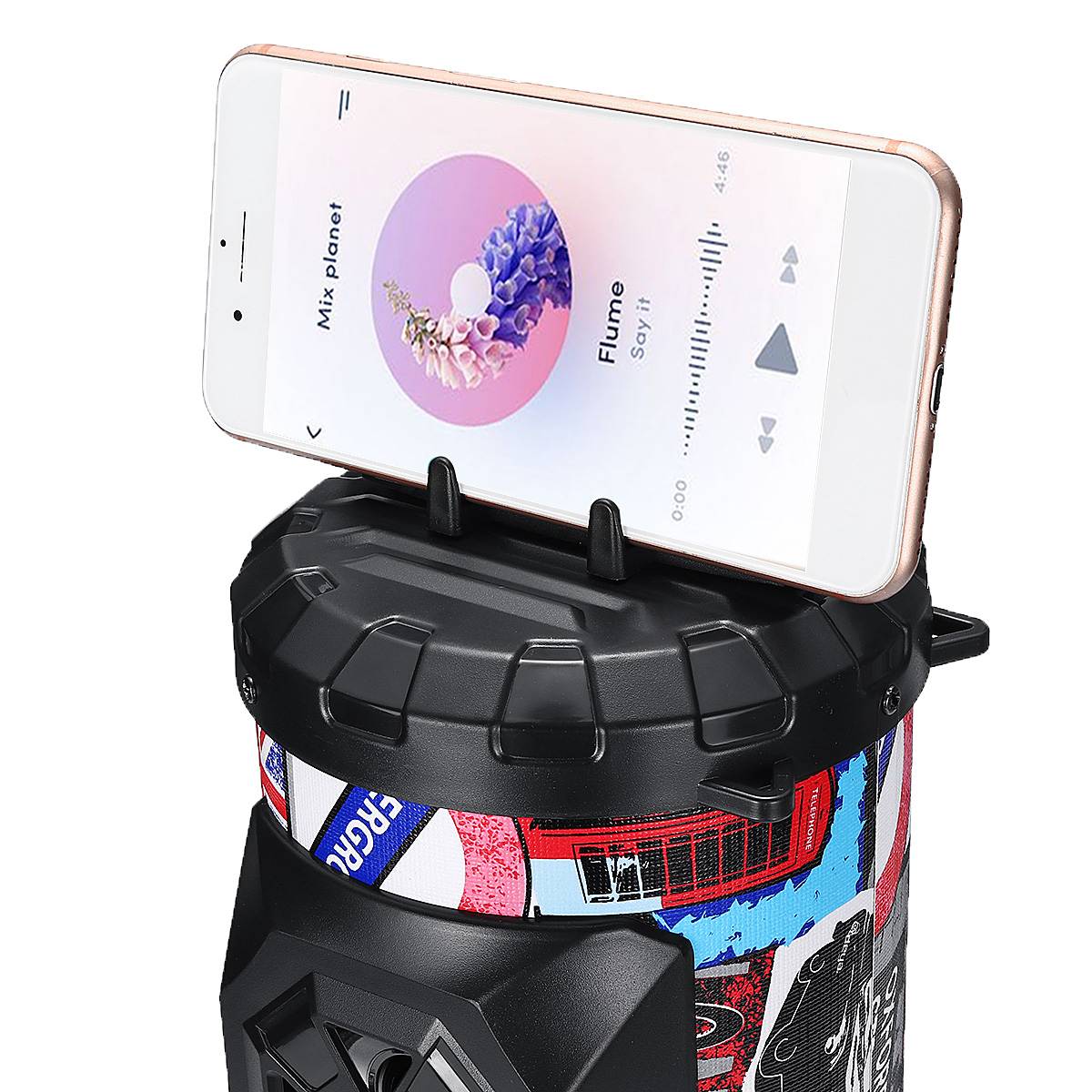 20W Hifi Portable Bluetooth Speaker Outdoor Handsfree Tf Fm Aux-In Super Bass Speaker Soundbar Met Telefoon Houder met Mic