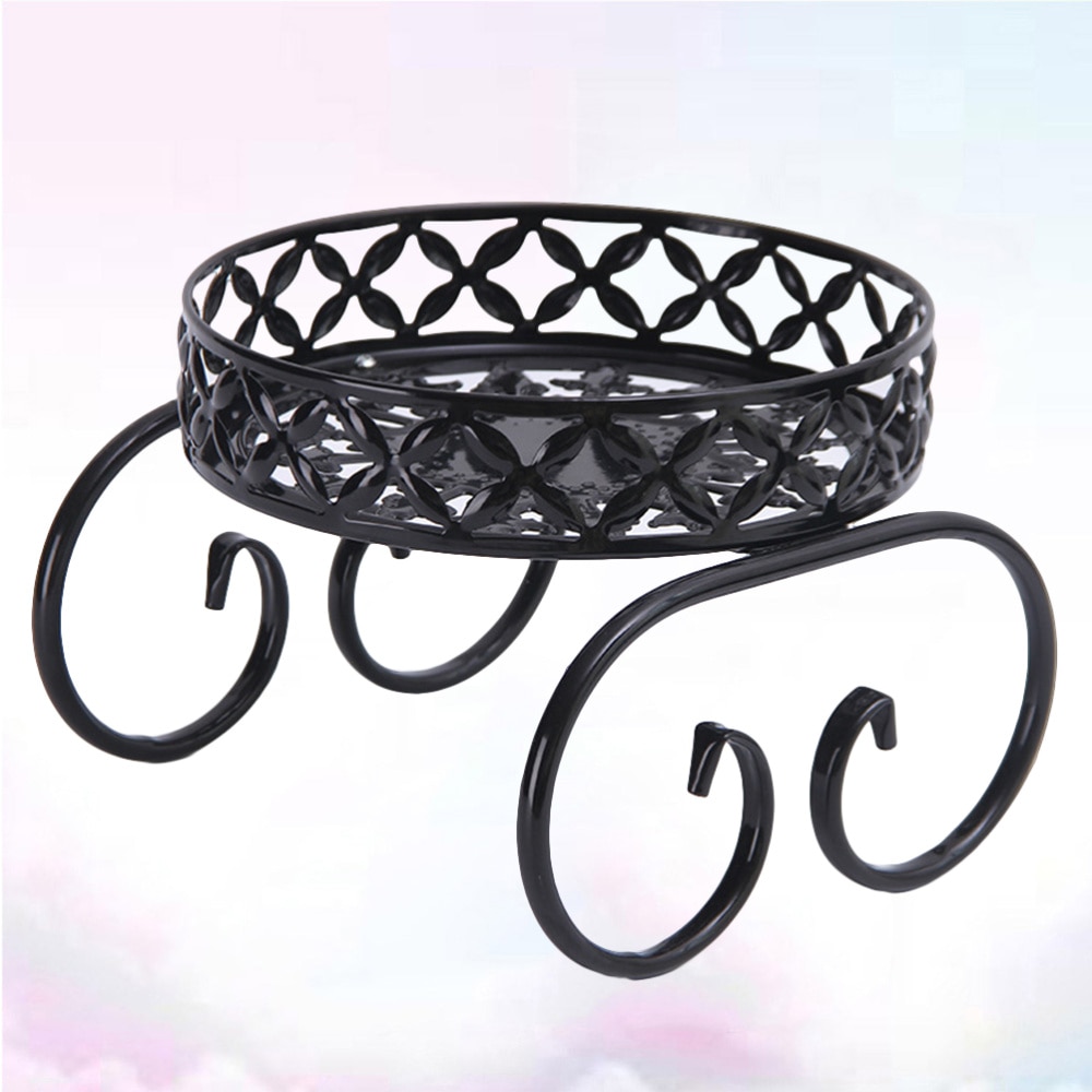 1pc European-Style Wrought Iron Plant Stand Simple Iron Frame Geometric Flower Stand Living Room Restaurant Balcony Shop Creativ