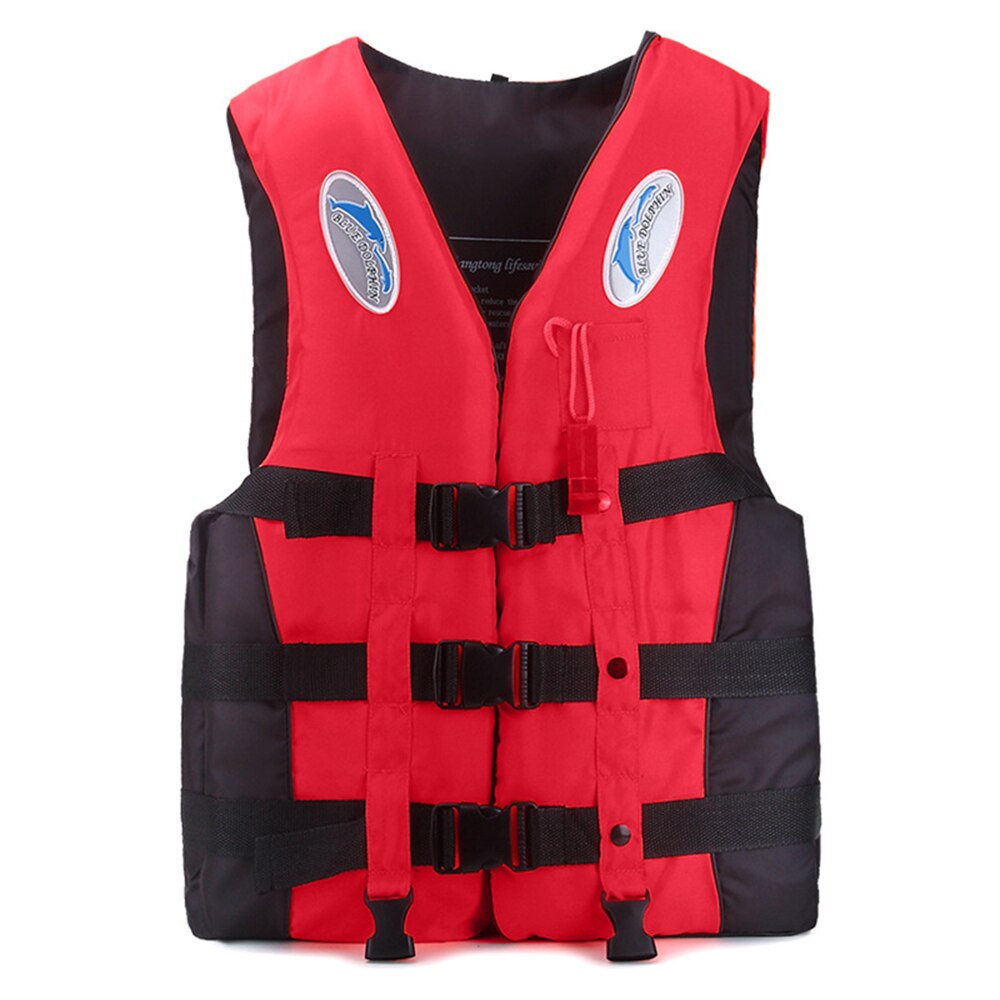 Fishing Jacket Water Sports Adult Safety Life Jacket Fishing Swimming Boating Drifting Survival Vest: red-haitun / L    60-70KG