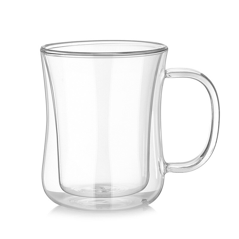RUIOMII 400ml Verre Double Paroi Tasse Fleur, Tasse en Verre avec Motif Floral, Cadeau D'anniversaire pour Femme, Mère, Petite Amie