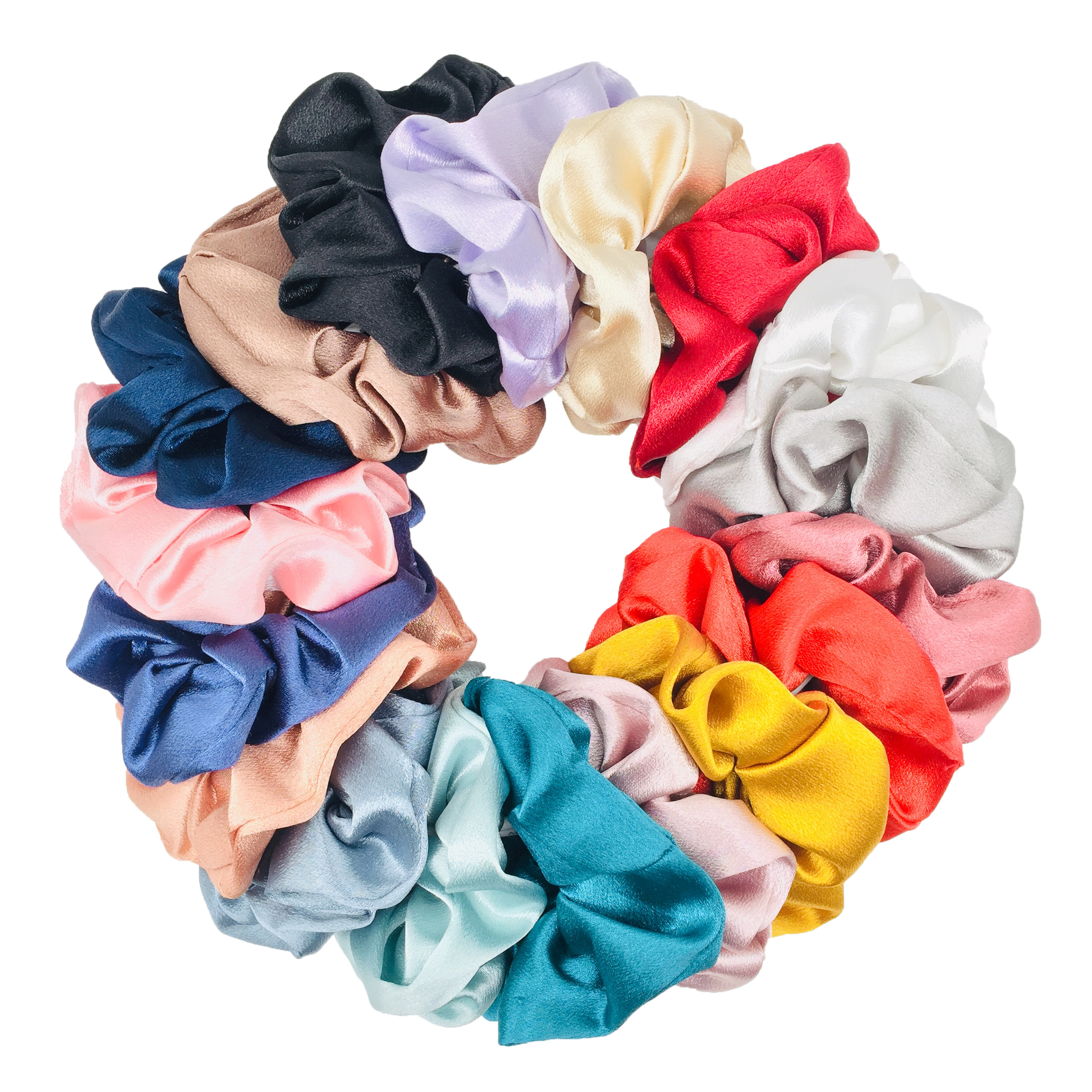 10/5 pz/lotto Accessori Donne Ragazze Raso di Seta Nastri per Capelli Solido Elastico Elegante Elastico Copricapi Titolare Scrunchy Nero
