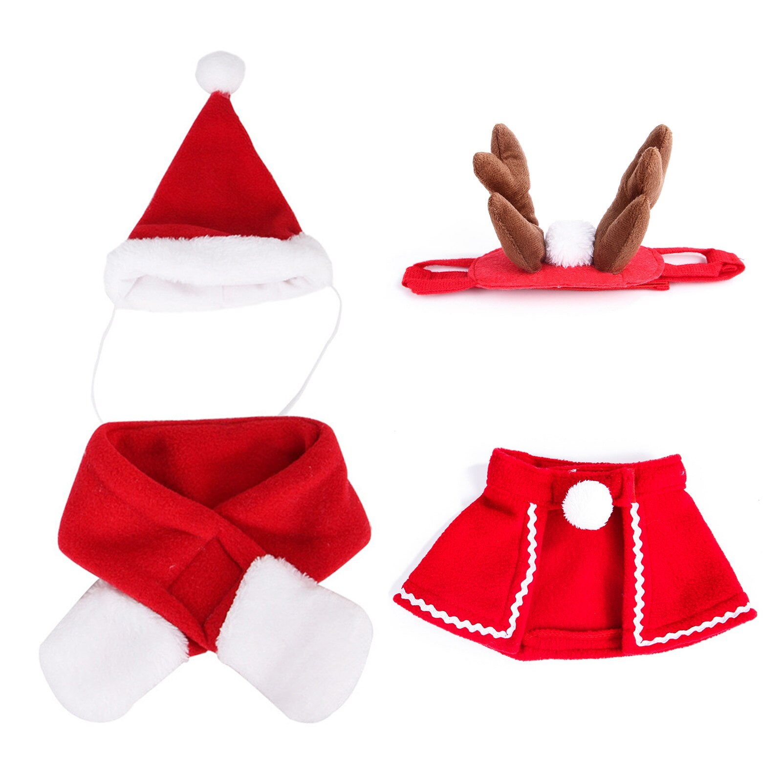 Christmas Cat Clothes Small Dogs Cats Santa Costume Kitten Puppy Outfit Hoodie Warm Winter Pet Dog Clothes Clothing Accessories^: S