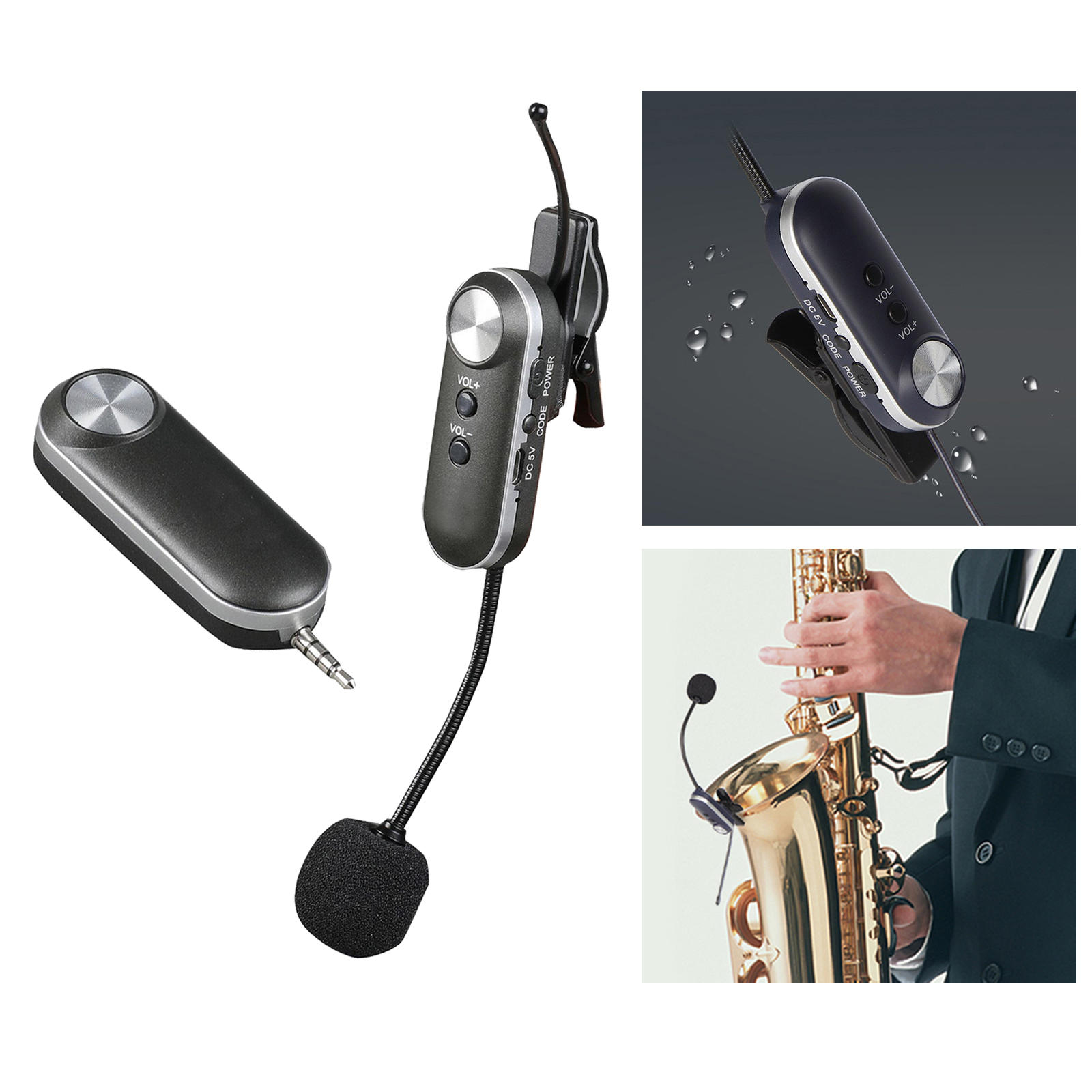 Professionele Draadloze Saxofoon Microfoon Lavalier Microfoon Voor Trumbone Saxofonist