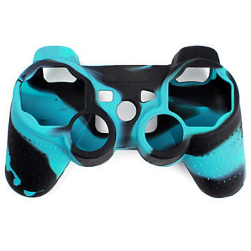 Funda protectora suave antideslizante de camuflaje para Playstation 3, funda de goma de Gel de silicona suave para mando de PS3: blue-black