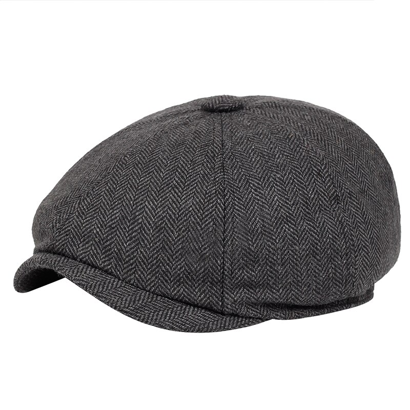 Gorros de invierno y otoño para hombre y mujer, Unisex, de Tweed cálido, octogonal, de Detective, Retro, planos, novedad de