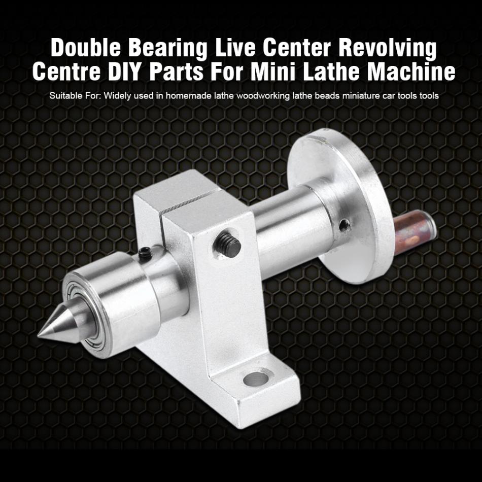 Adjustable Double Bearing Live Revolving Centre DIY For Mini Lathe Machine Woodworking Tool