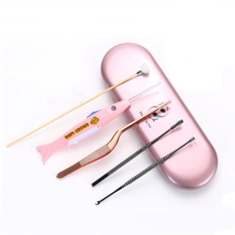 Hanriver Graven Oorsmeer Lepel Graven Oor Apparaat Nemen Oor Kit Pick Knop Oorsmeer Pincet: Rose Red