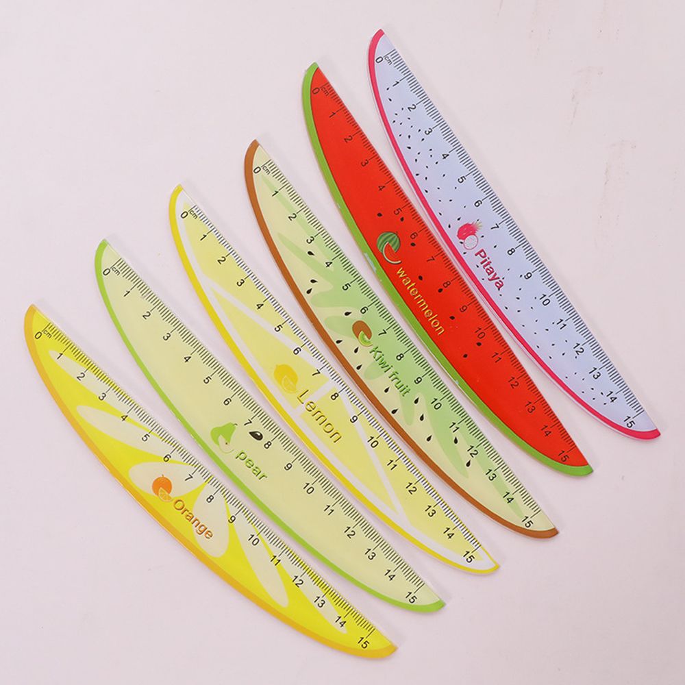 Cute Kawaii Plastic Ruler Fruit Watermelon Shape Ruler For Kids Student Novelty Item Stationery Random Color